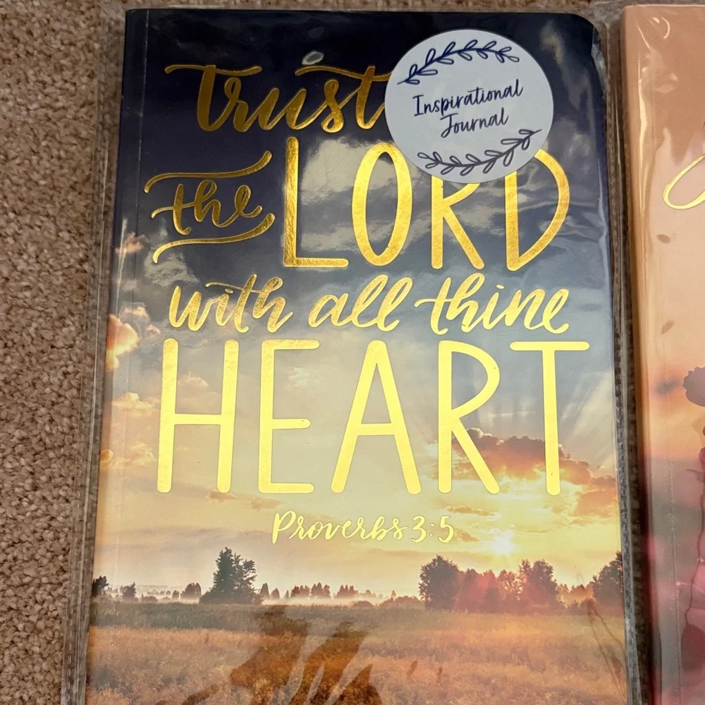 Christian Inspirational Journals Set with Gold Accents